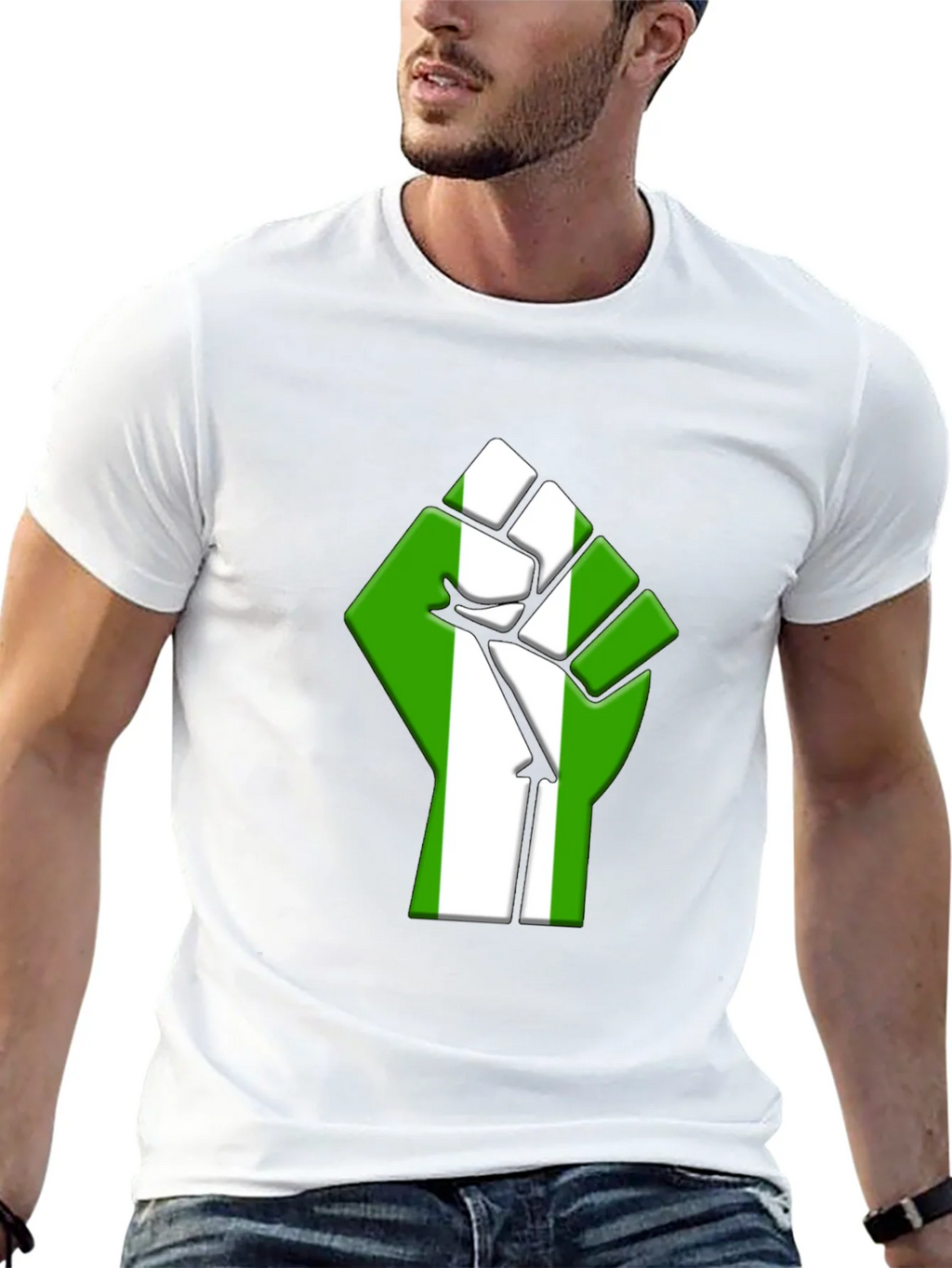 Nigeria Flag Fist T-Shirt - Black Pride Tee
