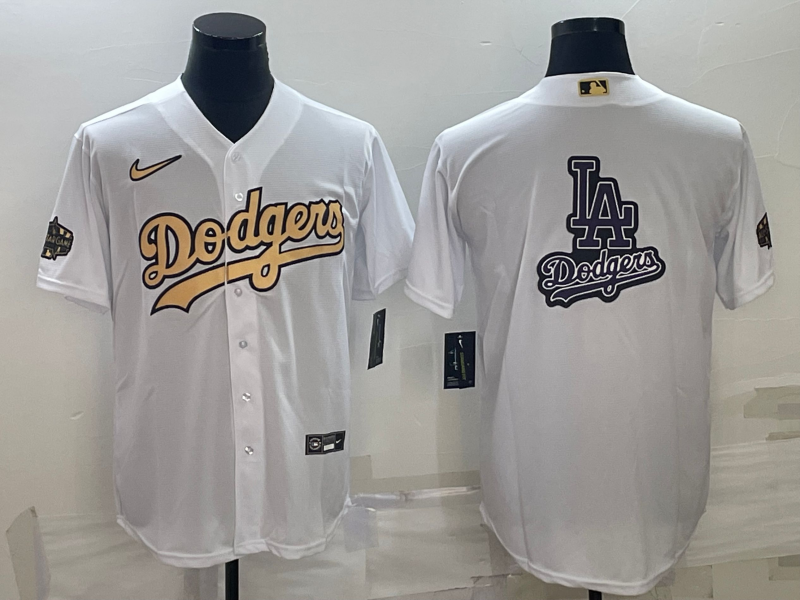 Men's Los Angeles Dodgers White Blank Replica Jersey1