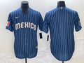 Men's 2023 World Baseball Classic Mexico Navy Blank Jersey1