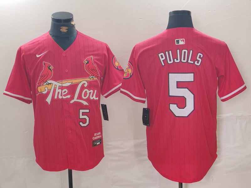 Men's St. Louis Cardinals Albert Pujols #5 Red 2024 City Connect Limited Player Jersey1