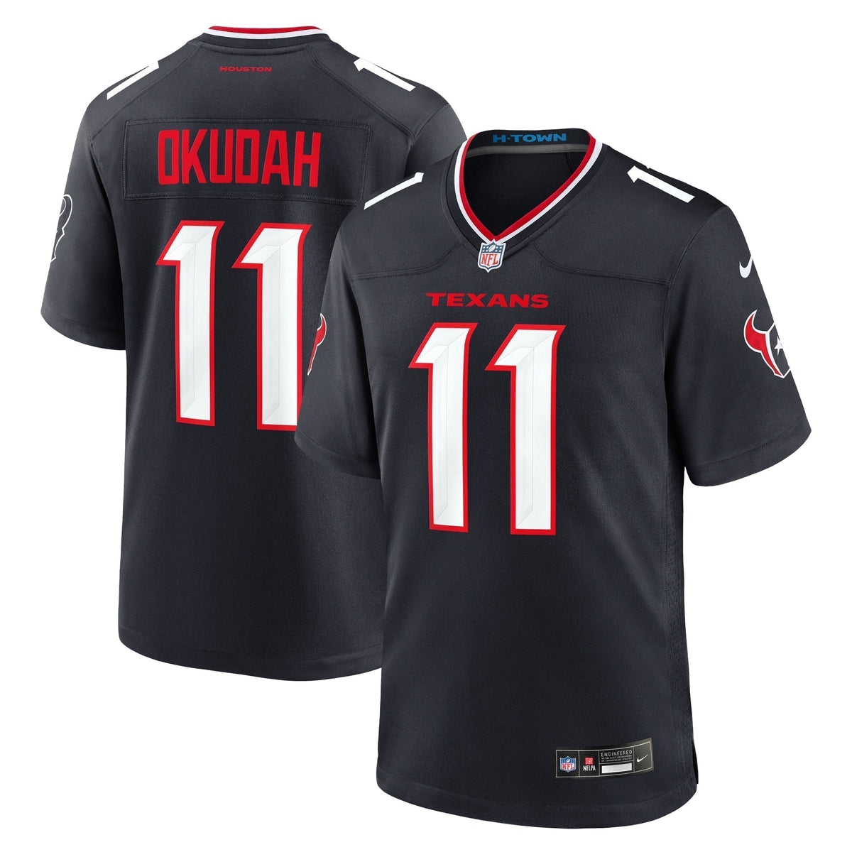 Jeff Okudah Houston Texans  Team Game Jersey -  Navy