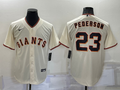 Men's San Francisco Giants Joc Pederson #23 Beige Replica Baseball Jersey1
