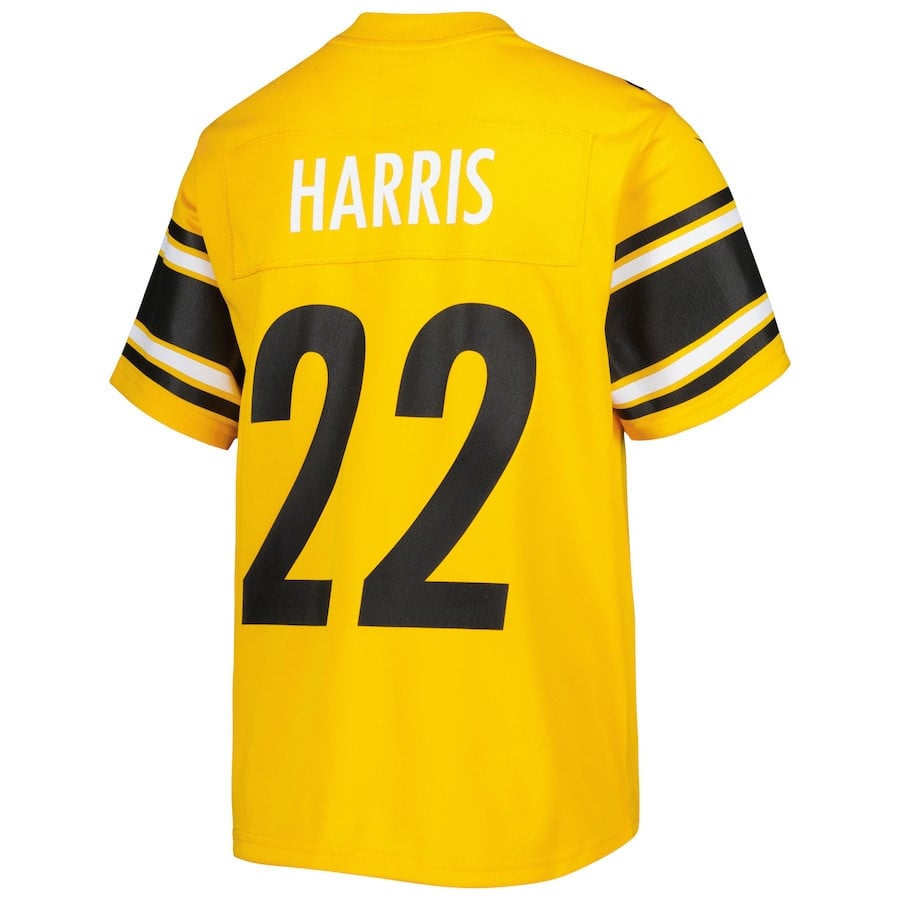 Najee Harris 22 Pittsburgh Steelers Youth Inverted Game Jersey - Gold