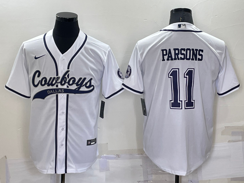 Men's Dallas Cowboys Micah Parsons #11 White Game Jersey1 Joint Edition