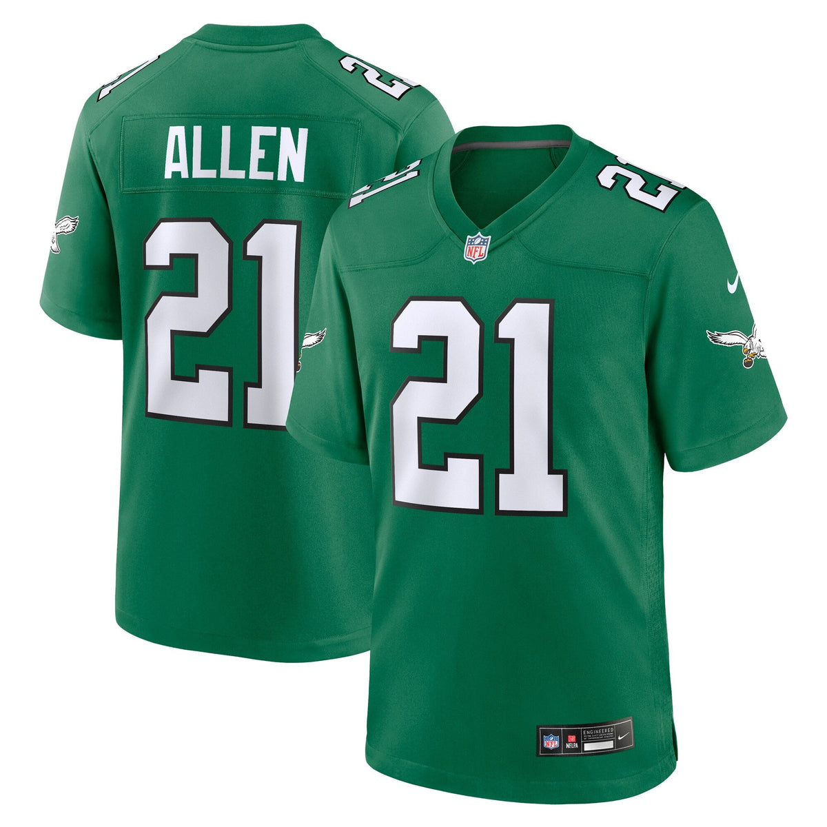 Eric Allen Philadelphia Eagles  Alternate Game Jersey - Kelly Green