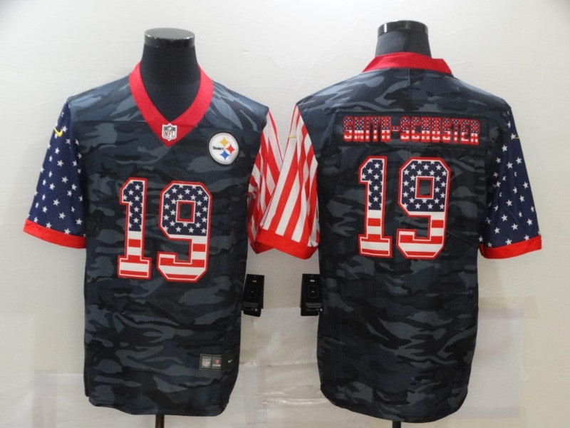 Men's Pittsburgh Steelers JuJu Smith-Schuster #19 Gray Camouflage Game Player Jersey1