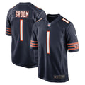Number 1 Groom Chicago Bears  Game Jersey - Navy