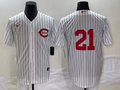 Men's Cincinnati Reds Hunter Greene #21 White 2022  at Field of Dreams Game Authentic Player Jersey