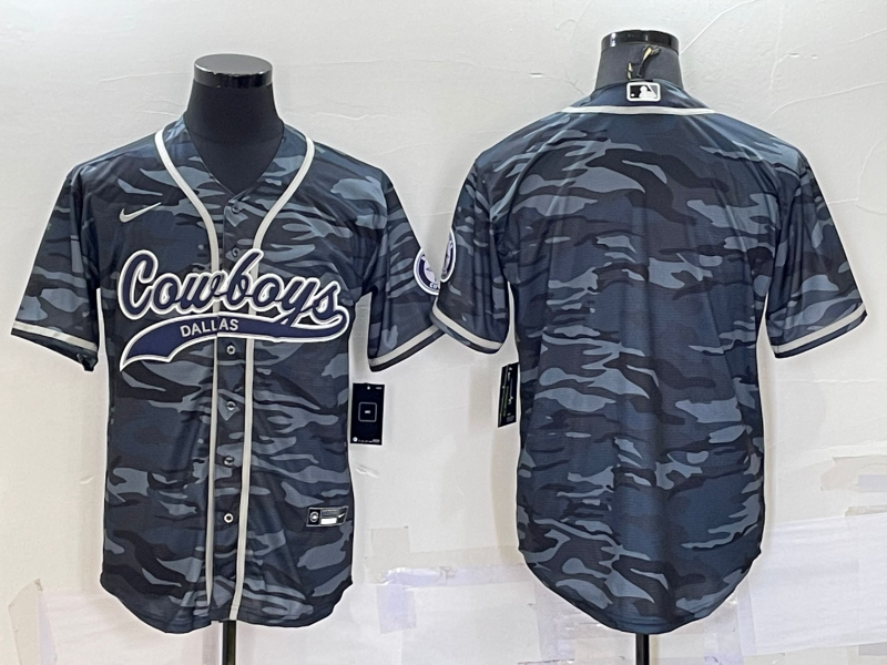 Men's Dallas Cowboys Grey Camouflage Blank Jersey1