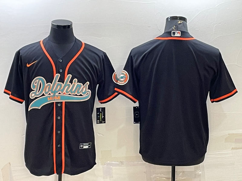 Men's Miami Dolphins Black Blank Jersey1