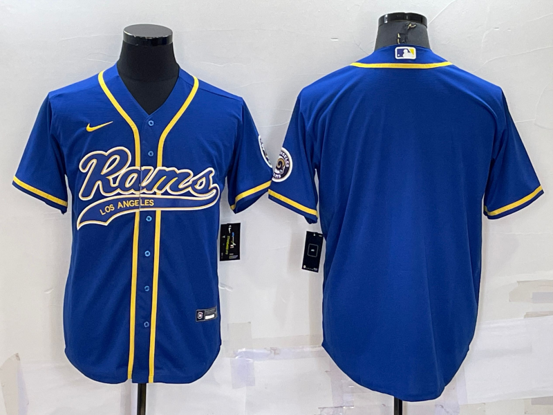 Men's Los Angeles Rams Blue Blank Jersey1
