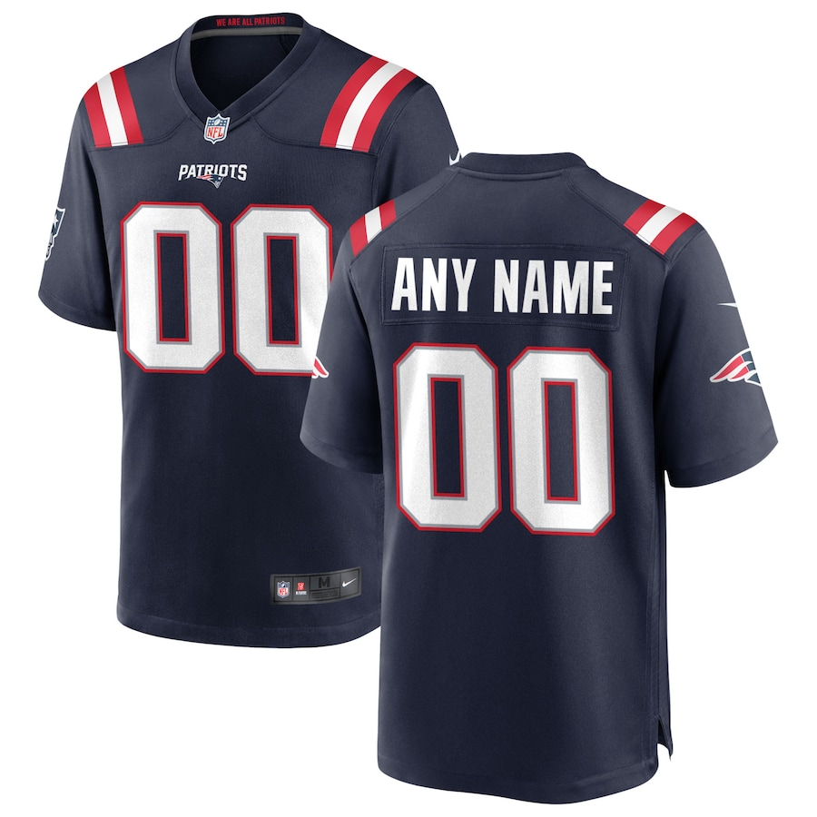 Custom1 New England Patriots Navy Game Jersey1