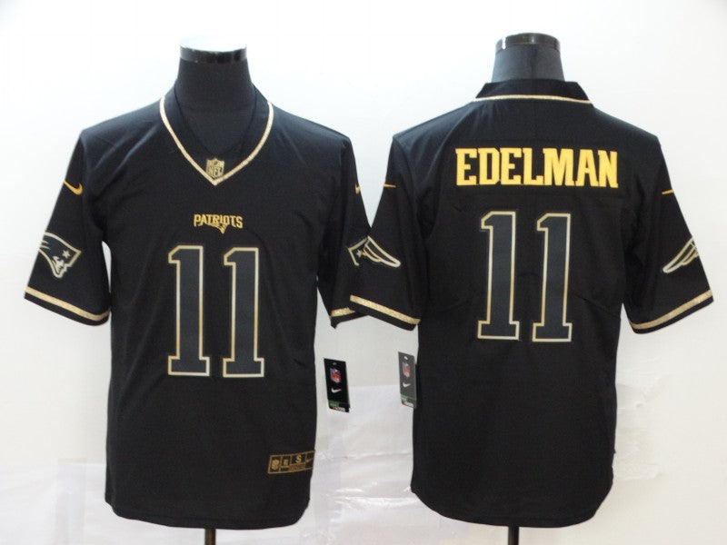 Men's New England Patriots #11 Julian Edelman Black Player Game Jersey1