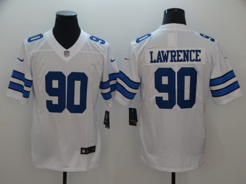 Men's Dallas Cowboys DeMarcus Lawrence #90 White Custom1 Game Jersey1
