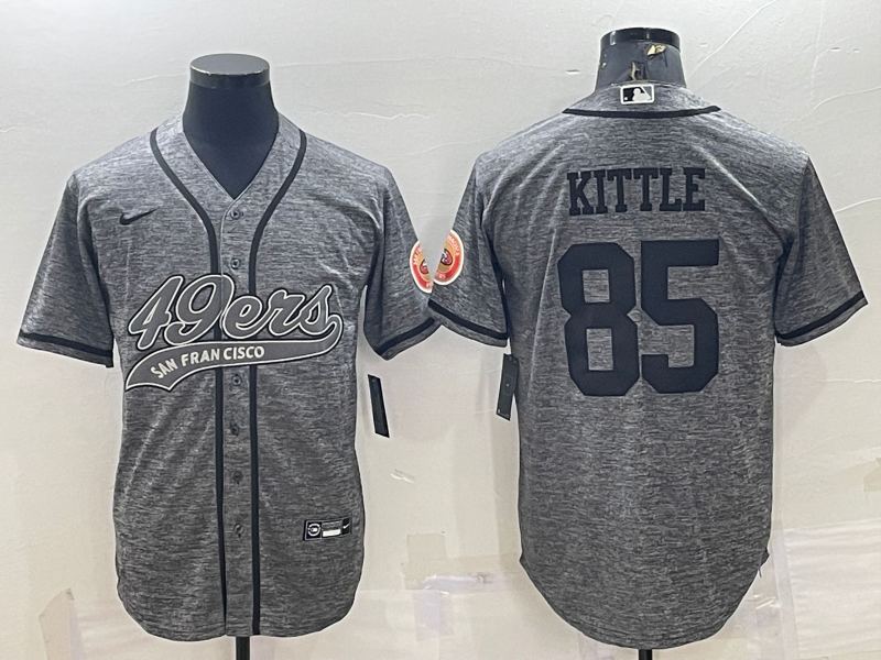 Men's San Francisco 49ers George Kittle #85 Grey Game Jersey1 Joint Edition