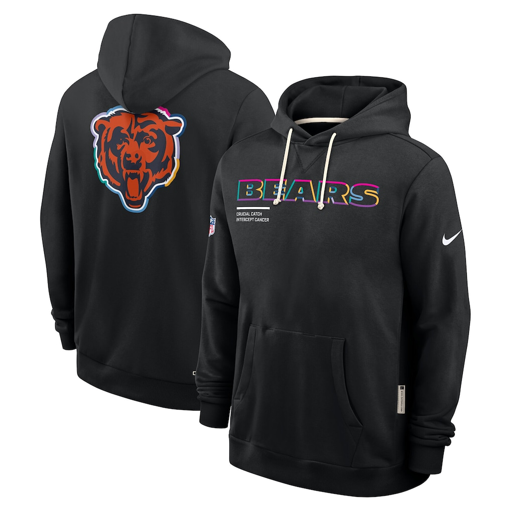 Men's Chicago Bears  Black Tall 2025  Crucial Catch Sideline Standard Issue Dri-FIT Hoodie
