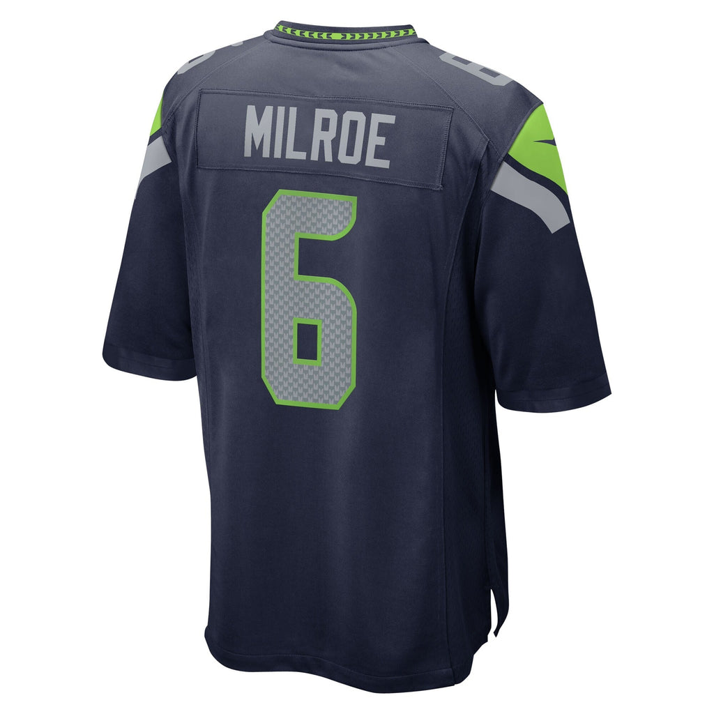 Men's Seattle Seahawks Jalen Milroe  College Navy 2025  Draft Game Jersey