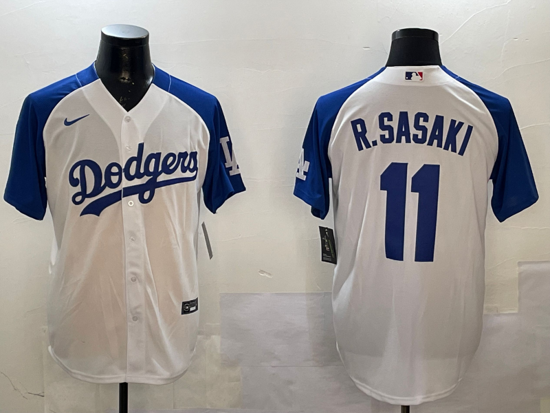 Men's Los Angeles Dodgers Roki Sasaki #11 White Replica Game Jersey1