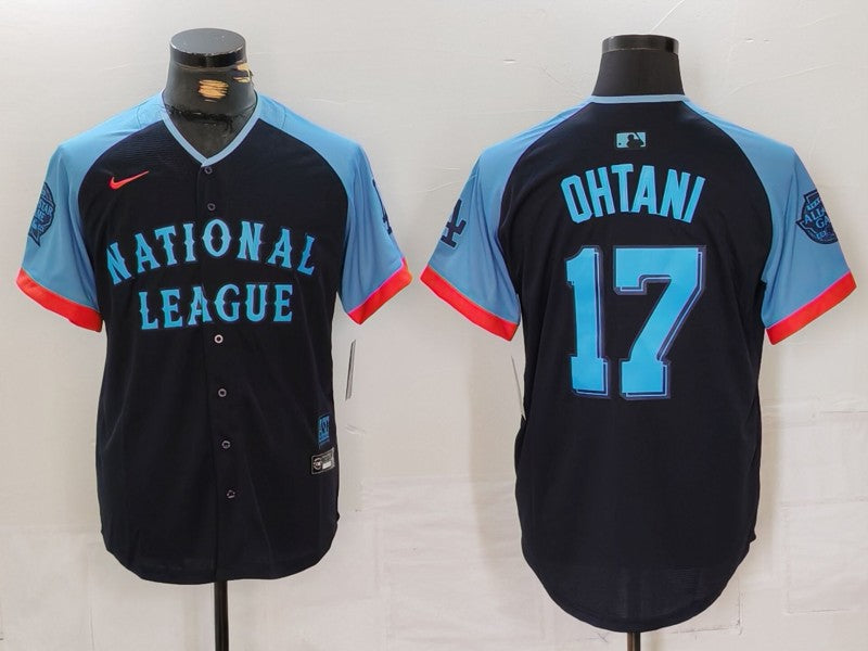 Men's National League Shohei Ohtani #17 Navy 2024  All-Star Game Limited Player Jersey1