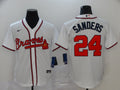 Men's Atlanta Braves Deion Sanders #24 White Replica Player Jersey1