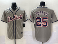 Men's Detroit Tigers Gleyber Torres #25 Gray Limited Player Jersey