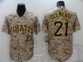 Men's Pittsburgh Pirates Roberto Clemente #21 Camouflage Game Jersey1