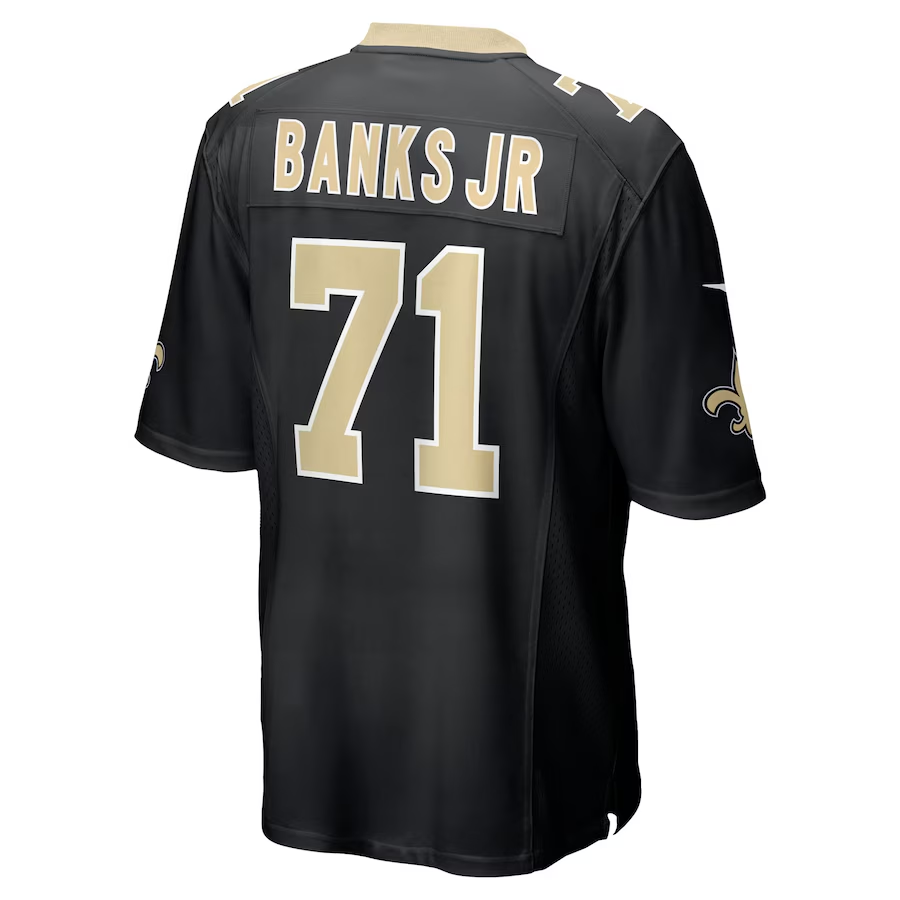 Men's New Orleans Saints Kelvin Banks Jr.  Black 2025  Draft First Round Pick Game Jersey