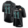Men's Philadelphia Eagles A.J. Brown  Carbon Black Super Bowl LIX Fashion Game Jersey