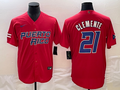Men's 2023 World Baseball Classic #21 Roberto Clemente Puerto Rico Red Jersey1