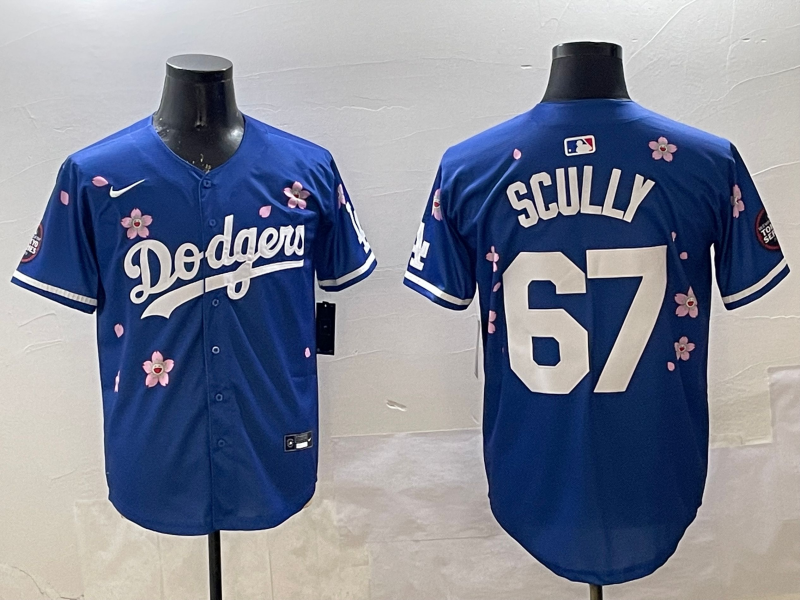 Men's Los Angeles Dodgers Vince Scully #67 Royal Player Jersey