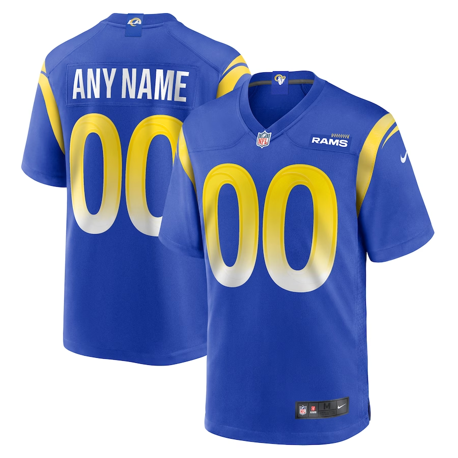 Custom Los Angeles Rams Royal Game Jersey1