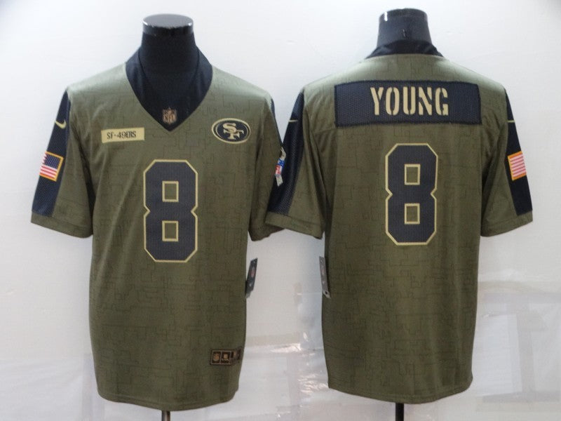 Men's San Francisco 49ers Steve Young #8 Brown Game Jersey1
