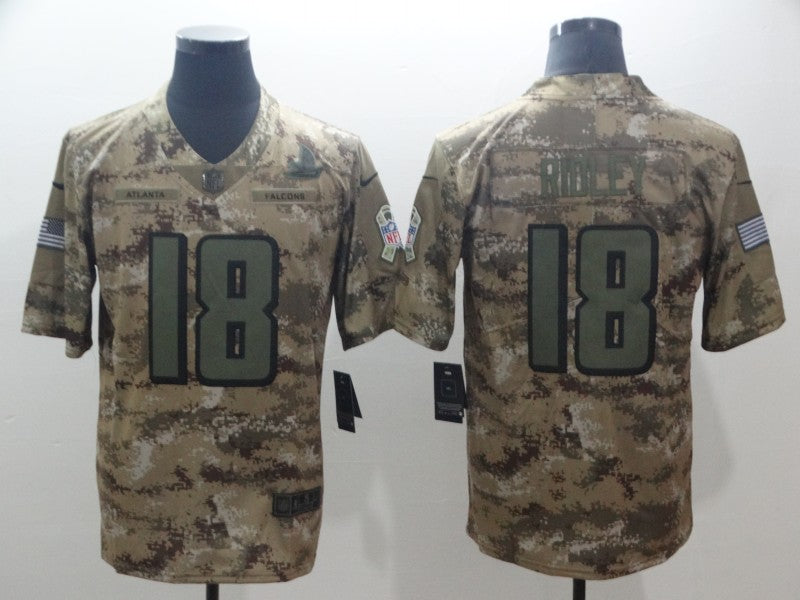 Men's Atlanta Falcons Calvin Ridley #18 Camouflage Game Jersey1