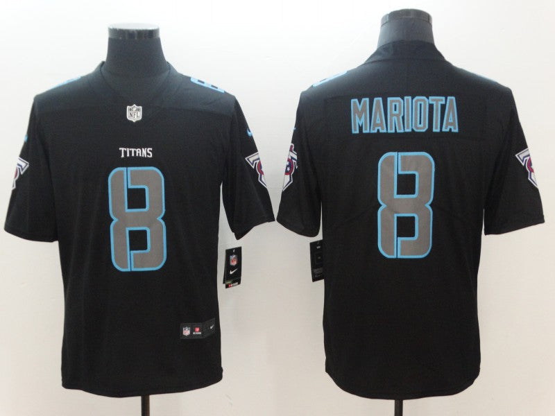 Men's Tennessee Titans Marcus Mariota #8 Black Player Game Jersey1