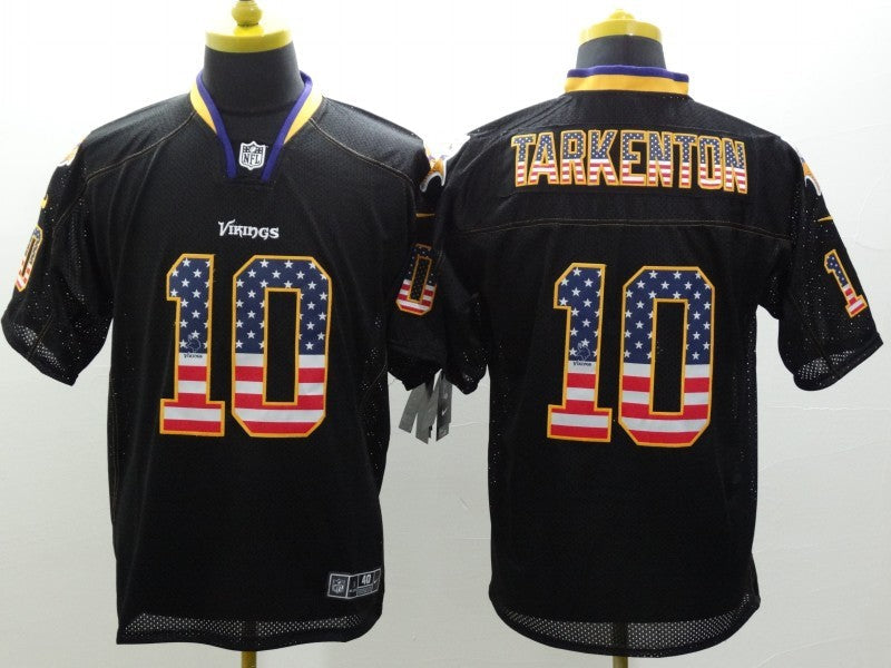 Men's Minnesota Vikings Fran Tarkenton #10 Black Game Jersey1