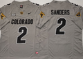 Men's Colorado Buffaloes Shedeur Sanders #2 Grey Player Game Jersey
