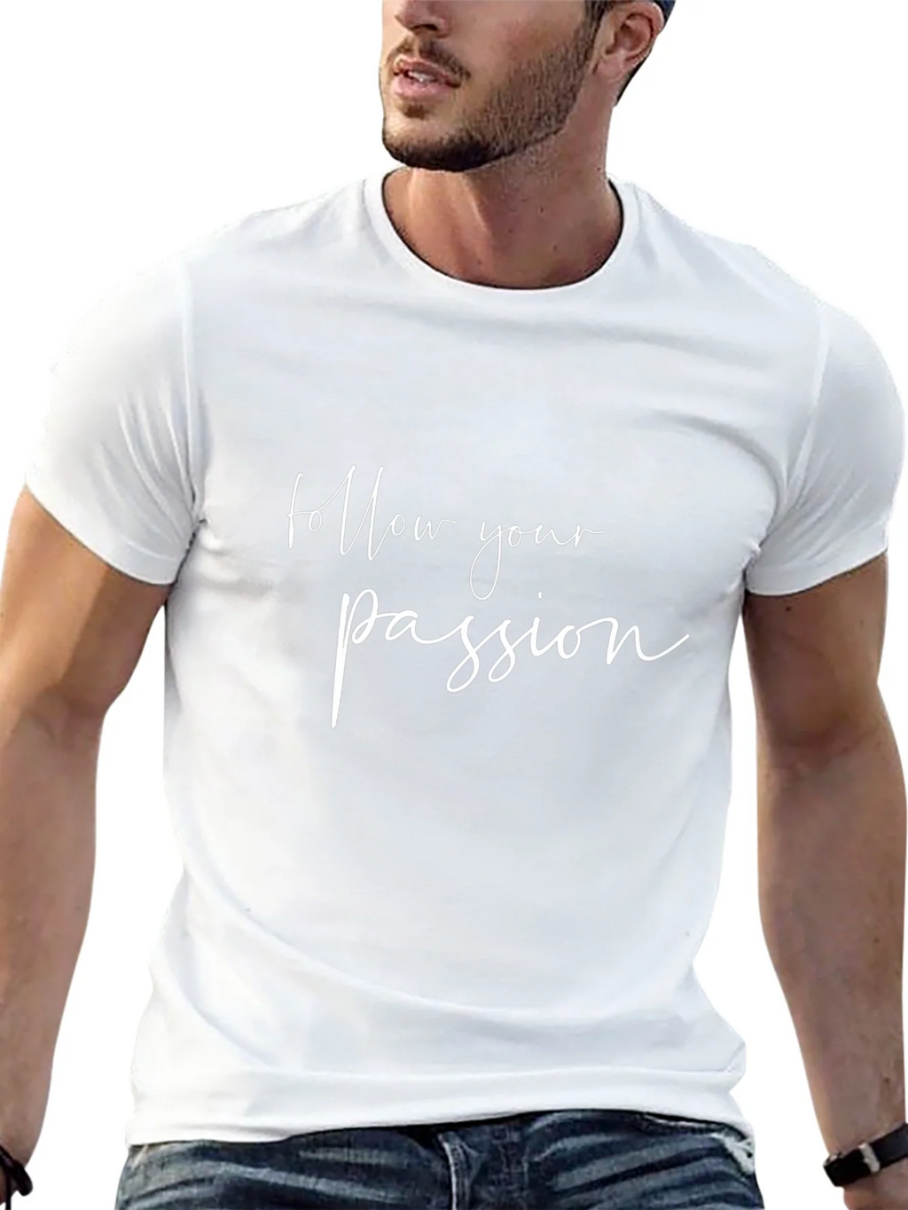 Follow Your Passion Black Graphic Tee