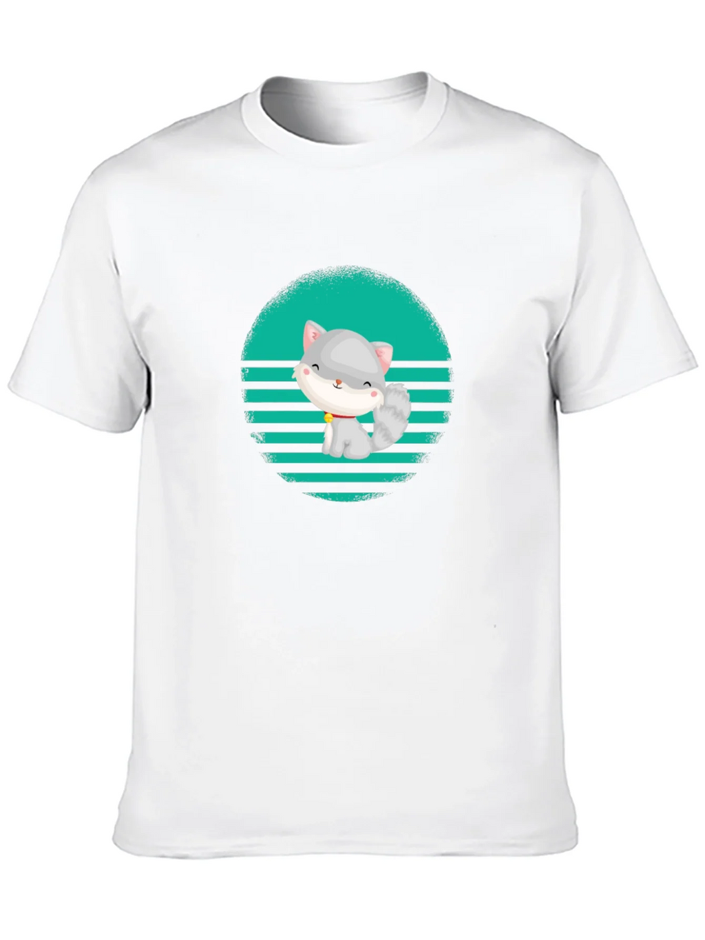 Cute Cat Graphic T-Shirt - Stylish Mens Tee