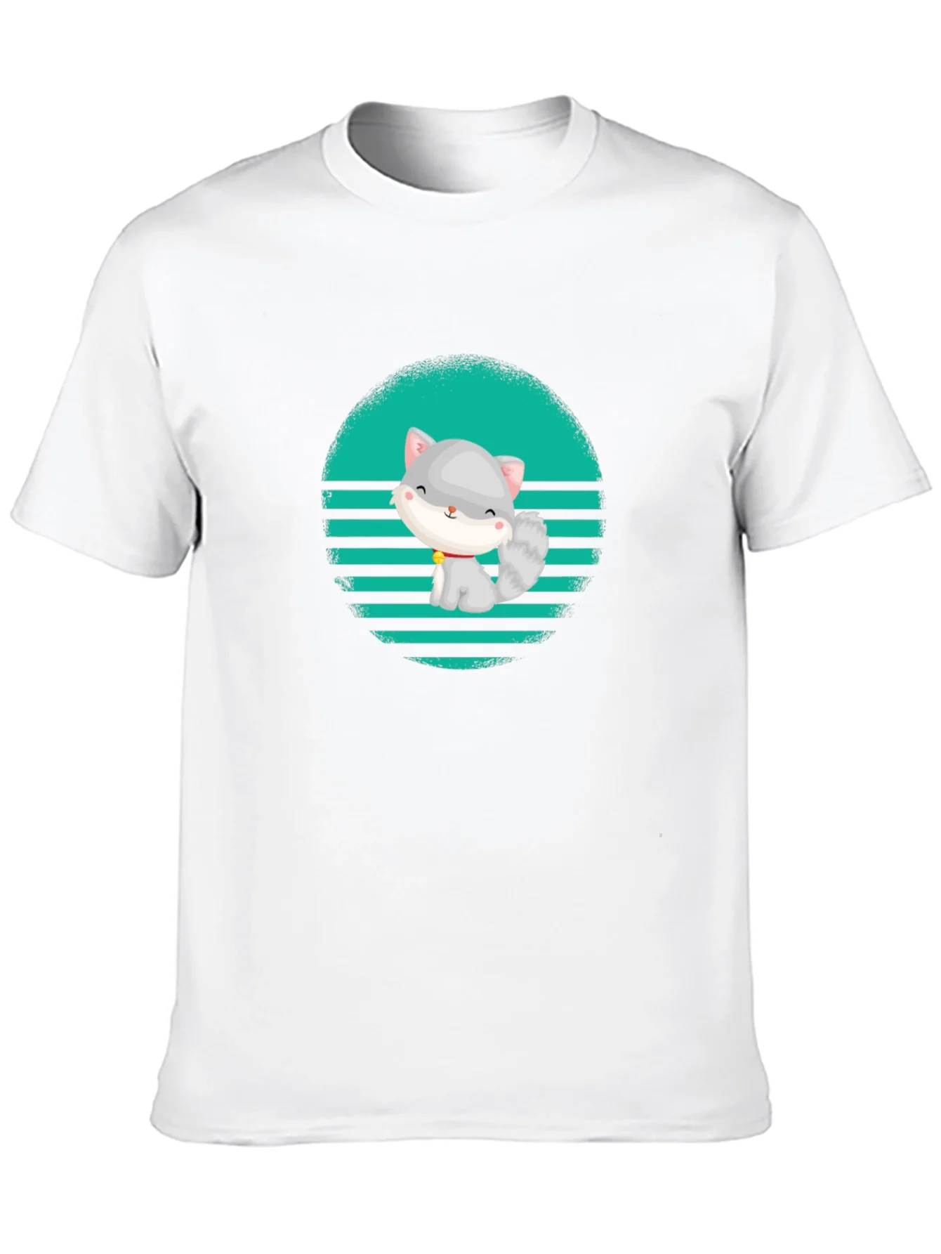 Cute Cat Graphic T-Shirt - Stylish Mens Tee