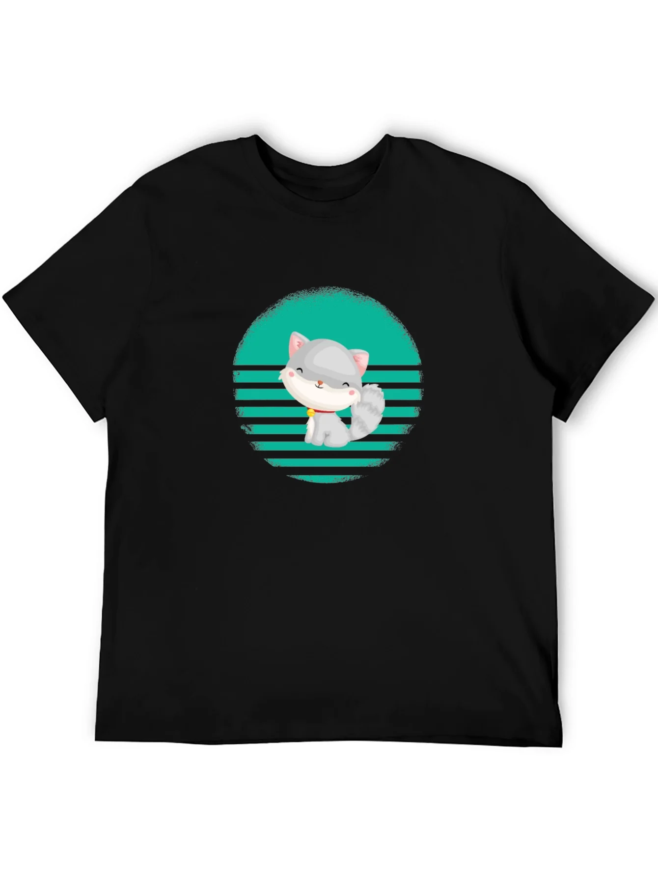 Cute Cat Graphic T-Shirt - Stylish Mens Tee