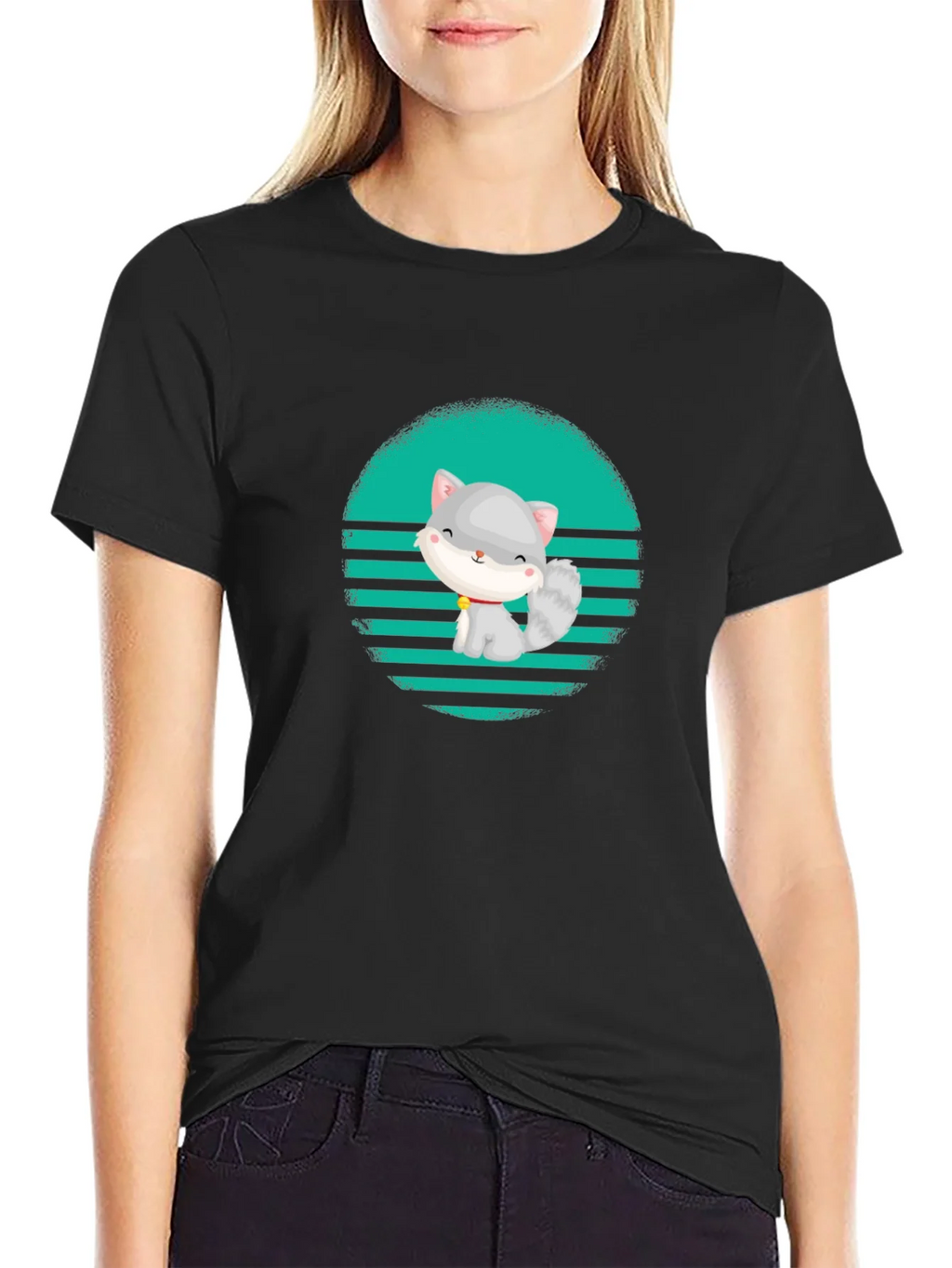 Cute Cat Graphic T-Shirt - Stylish Mens Tee