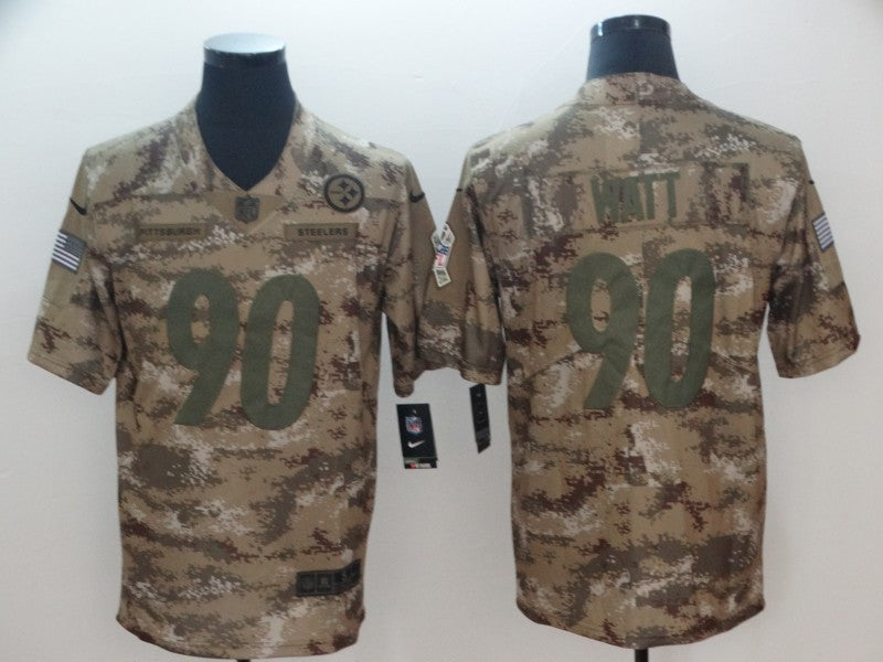 Men's Pittsburgh Steelers T.J. Watt #90 Camouflage Game Jersey1