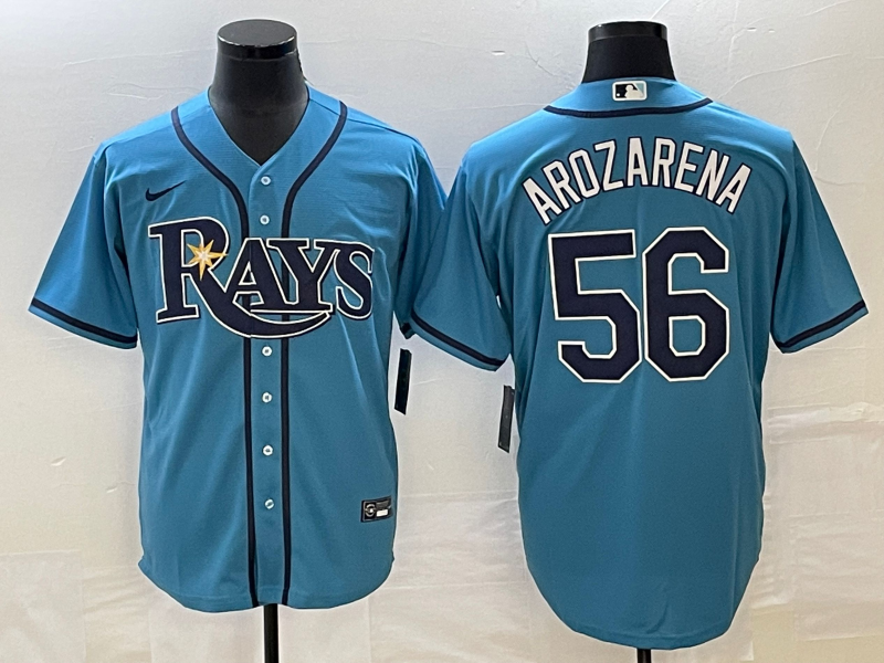 Men's Tampa Bay Rays Randy Arozarena #56 Blue Replica Player Jersey1