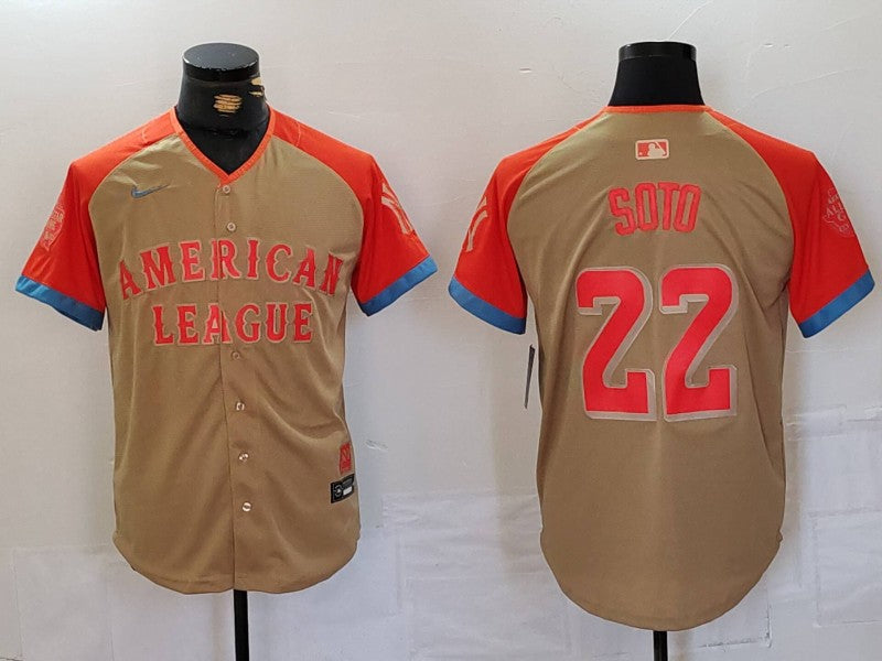 Men's American League Juan Soto #22 Cream 2024  All-Star Game Limited Player Jersey1