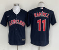 Men's Cleveland Guardians Jose Ramirez  Navy Replica Player Jersey1