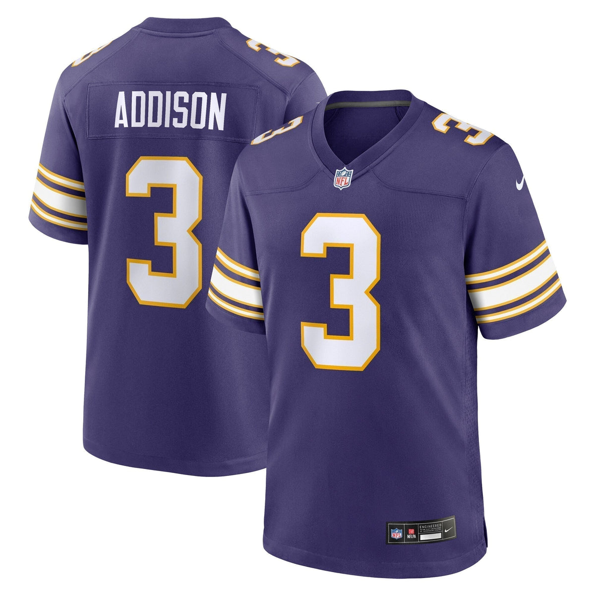 Jordan Addison Minnesota Vikings  Classic   Game Jersey - Purple