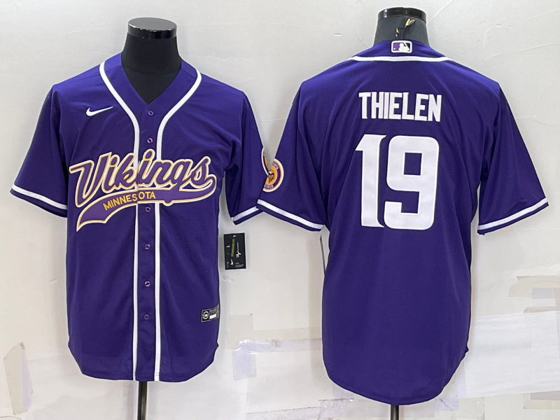 Men's Minnesota Vikings Adam Thielen #19 Purple Game Jersey1 Joint Edition