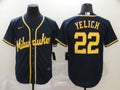 Men's Milwaukee Brewers Christian Yelich #22 Navy Player Jersey1