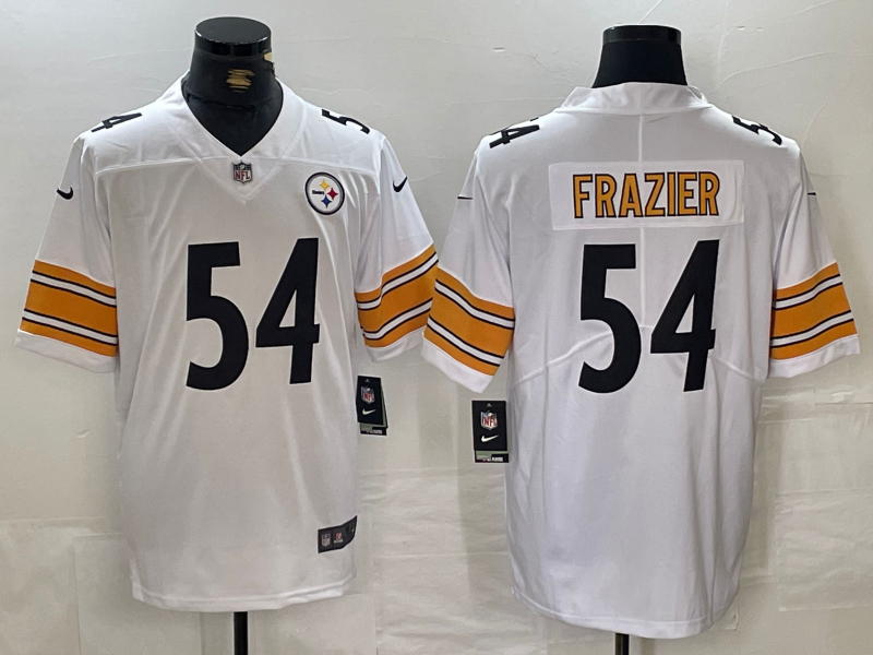 Men's Pittsburgh Steelers Zach Frazier #54 White Game Jersey1