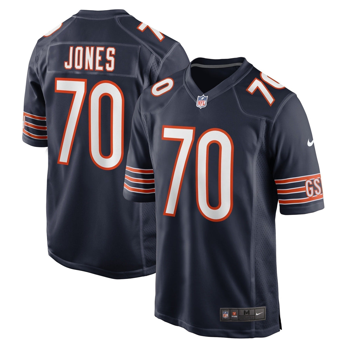 Braxton Jones Chicago Bears  Game   Jersey - Navy